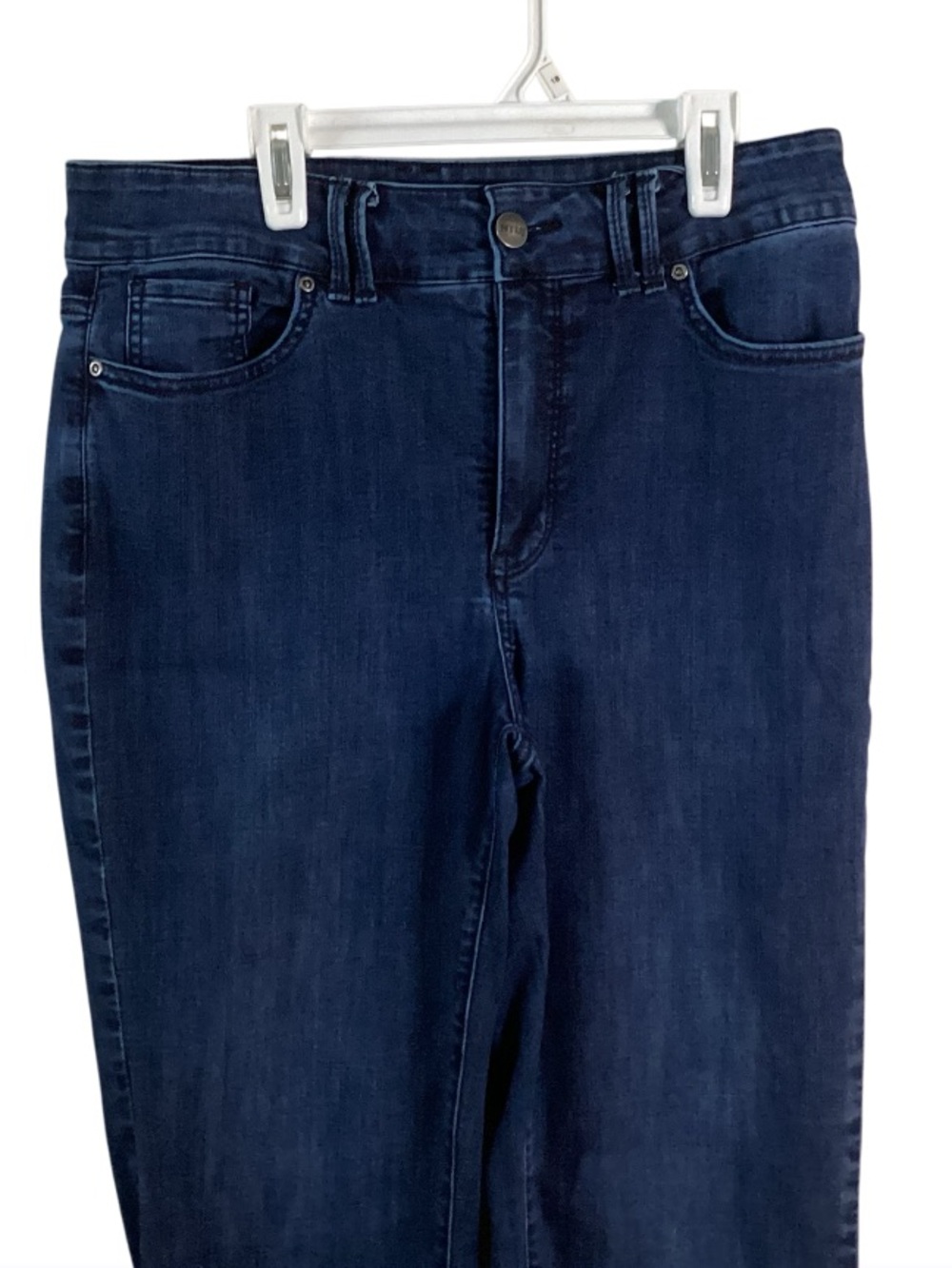 NYDJ Marilyn Straight Leg Dark Wash Jeans 10 - Picture 3 of 13